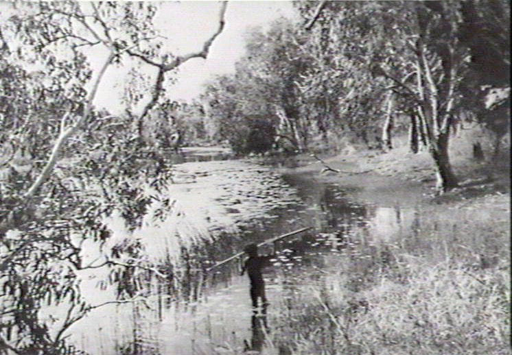 Aboriginal boy fishing in 1958.