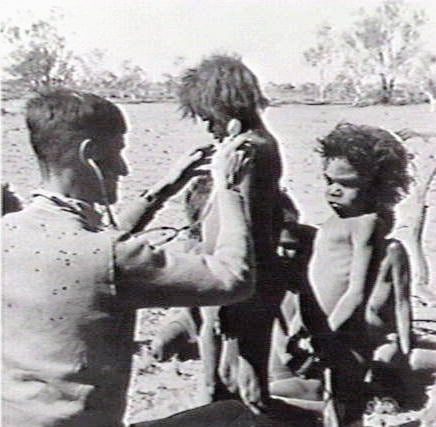 Dr Hargrave examining Pintupi children
